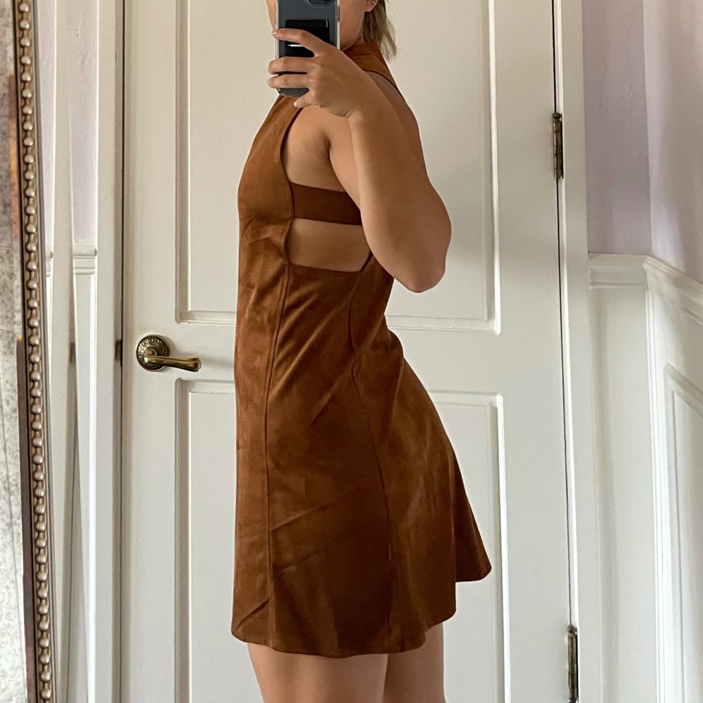 High-neck mini dress